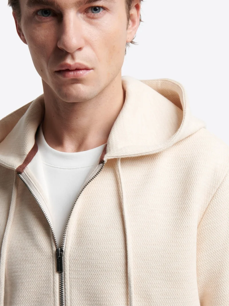 Sweat à capuche en coton chiné