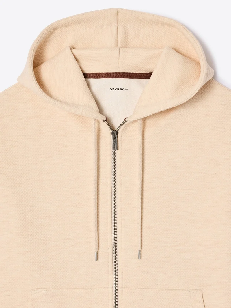 Sweat à capuche en coton chiné