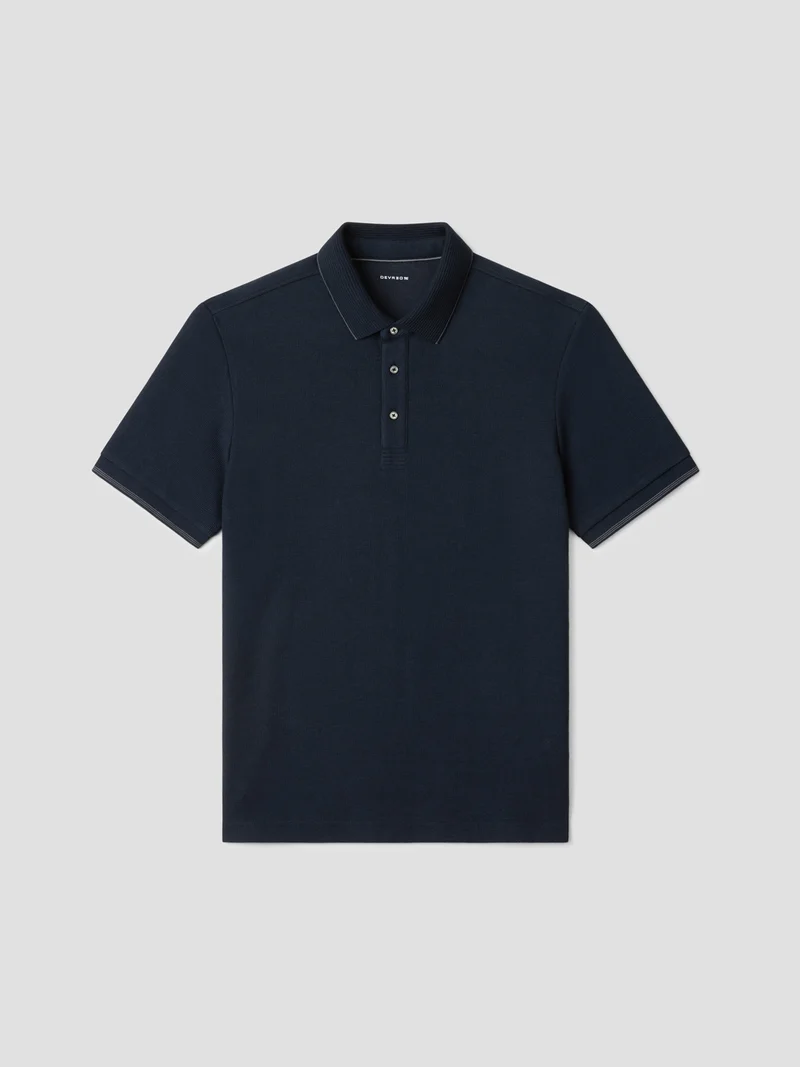 Polo col boutonné gauffré
