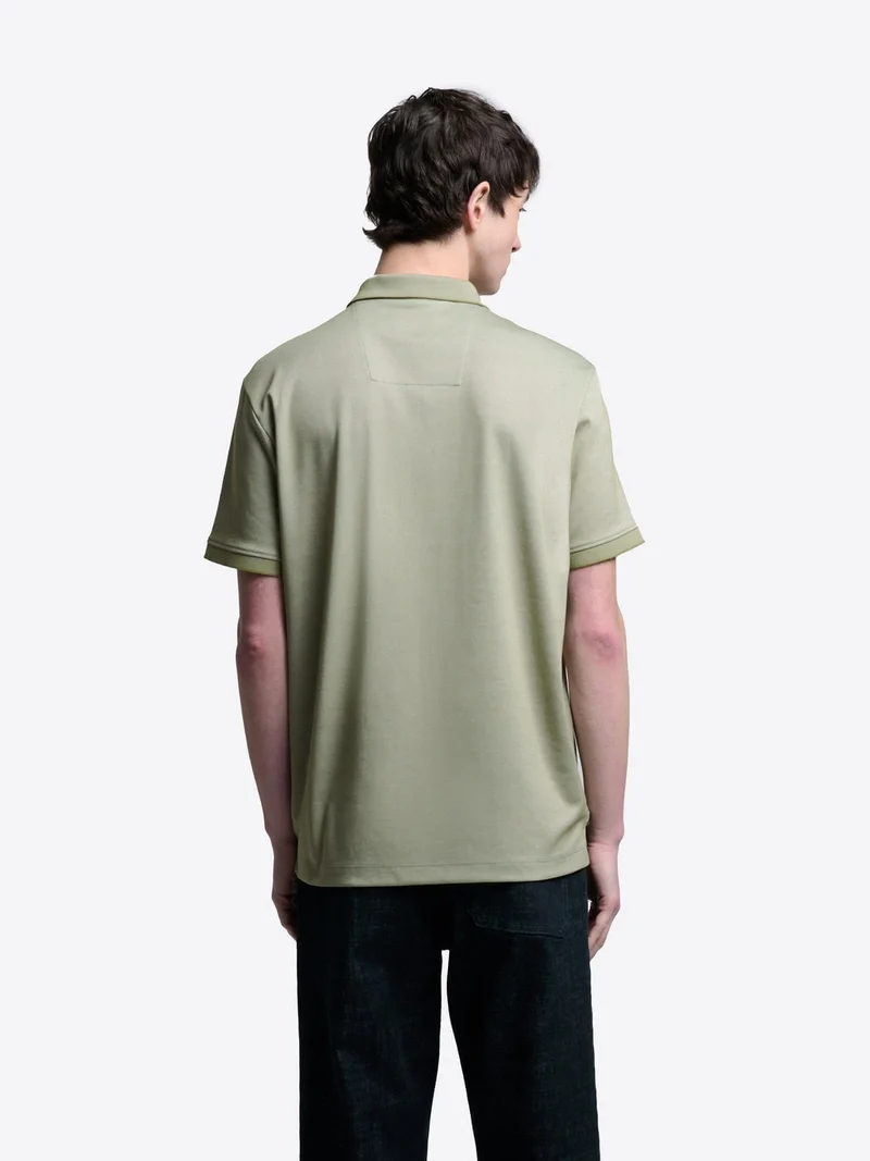 Polo col boutonné maille chinée
