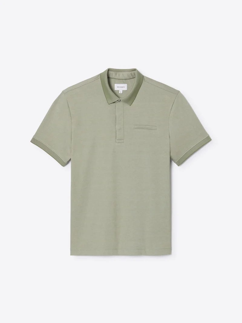 Polo col boutonné maille chinée