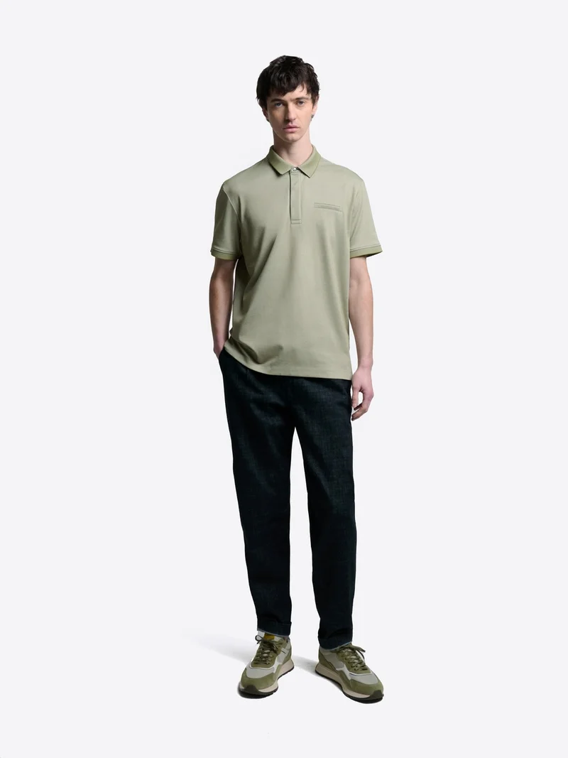 Polo col boutonné maille chinée