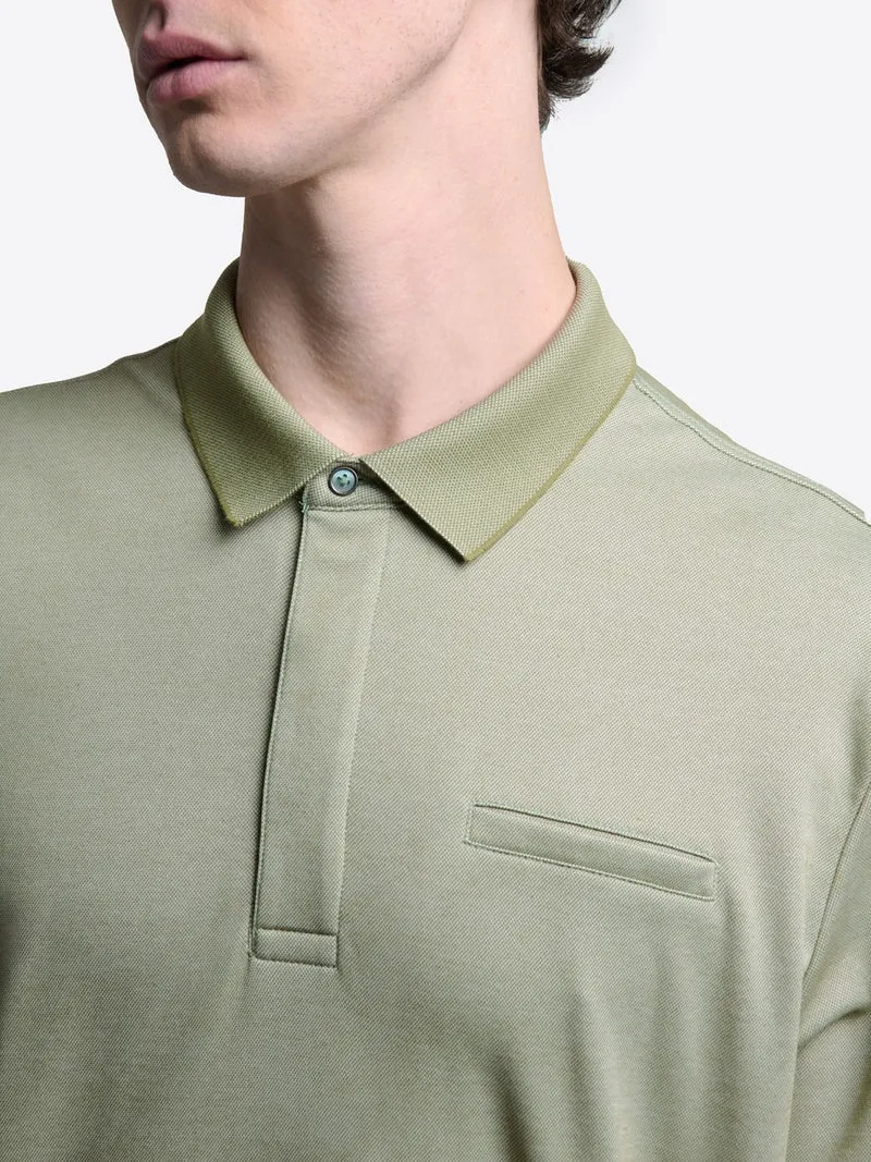 Polo col boutonné maille chinée