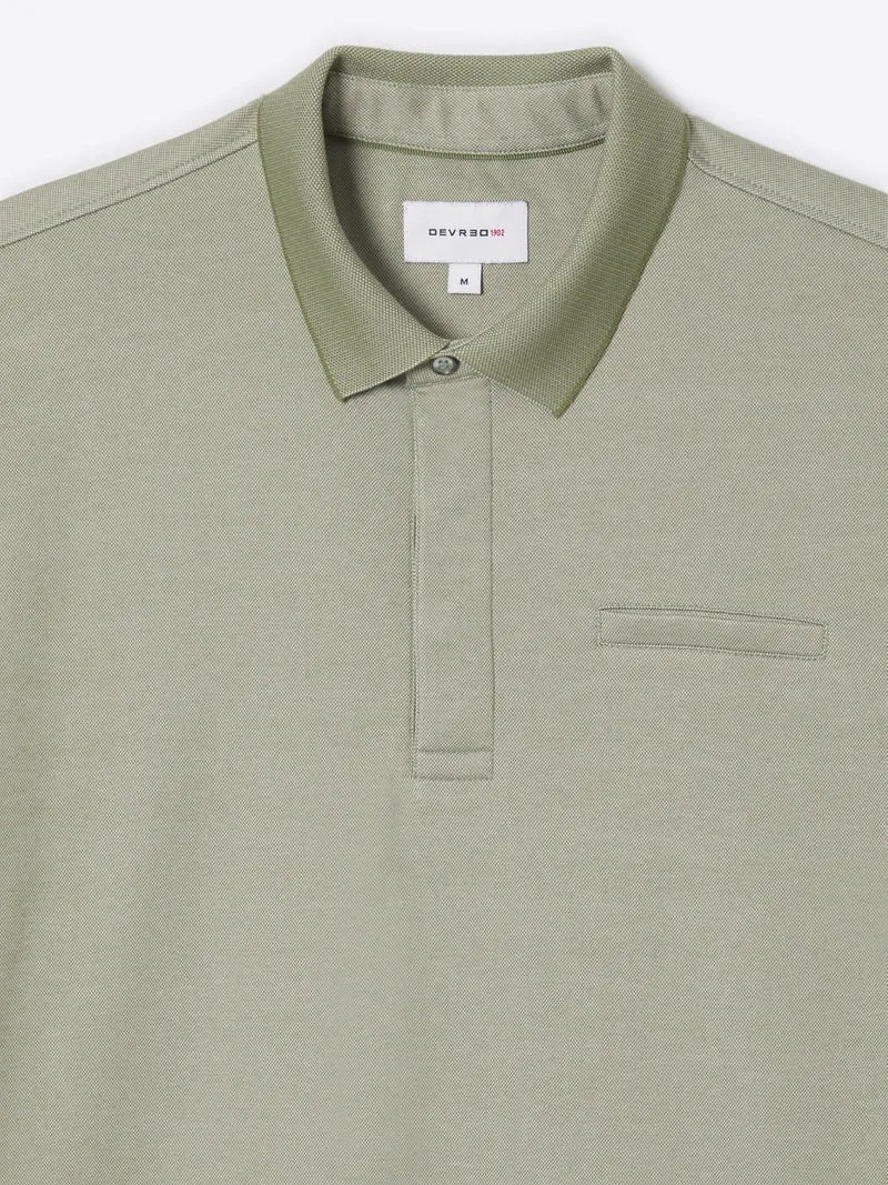 Polo col boutonné maille chinée