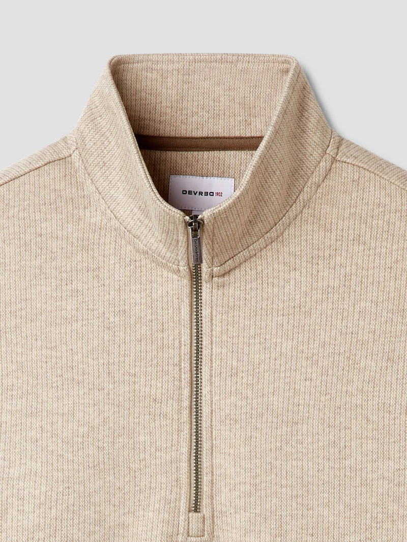Sweat col montant zippé chiné