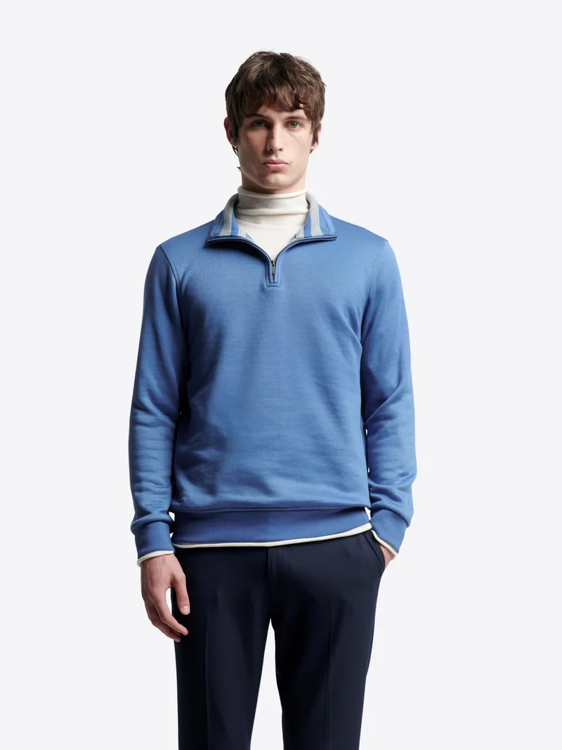 Sweat col montant zippé en coton
