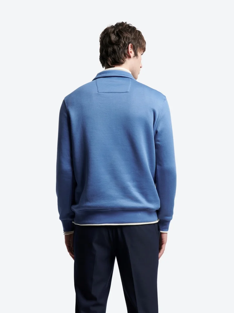Sweat col montant zippé en coton