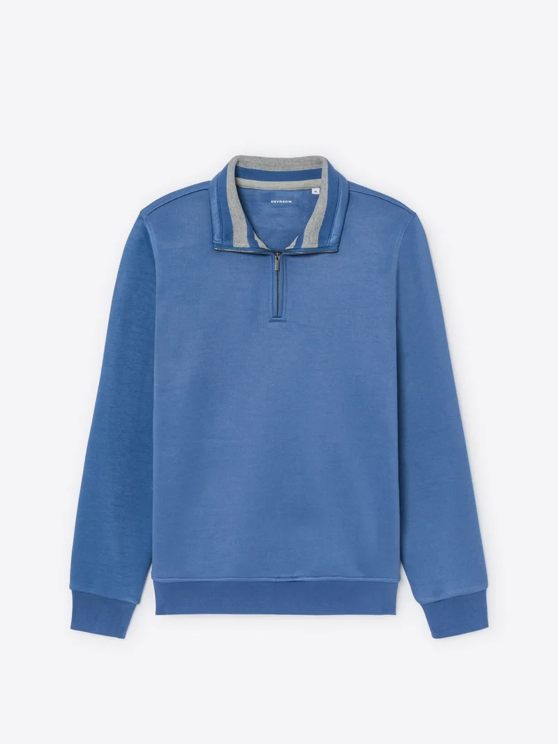 Sweat col montant zippé en coton