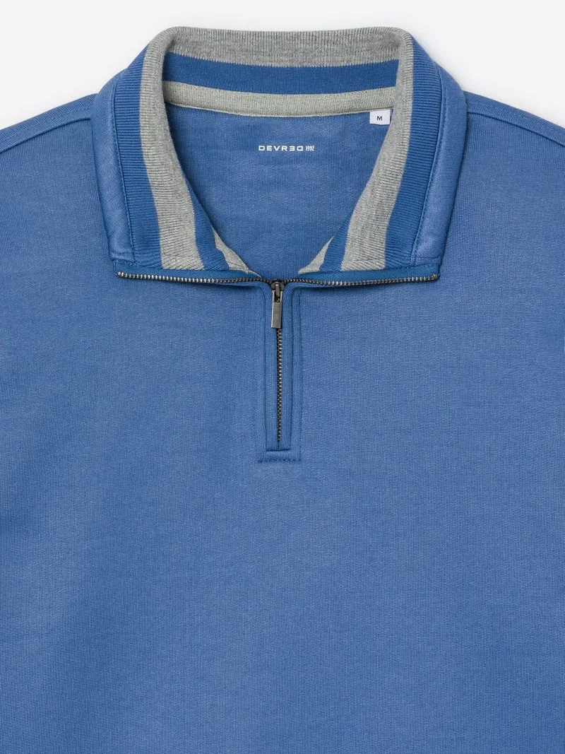 Sweat col montant zippé en coton