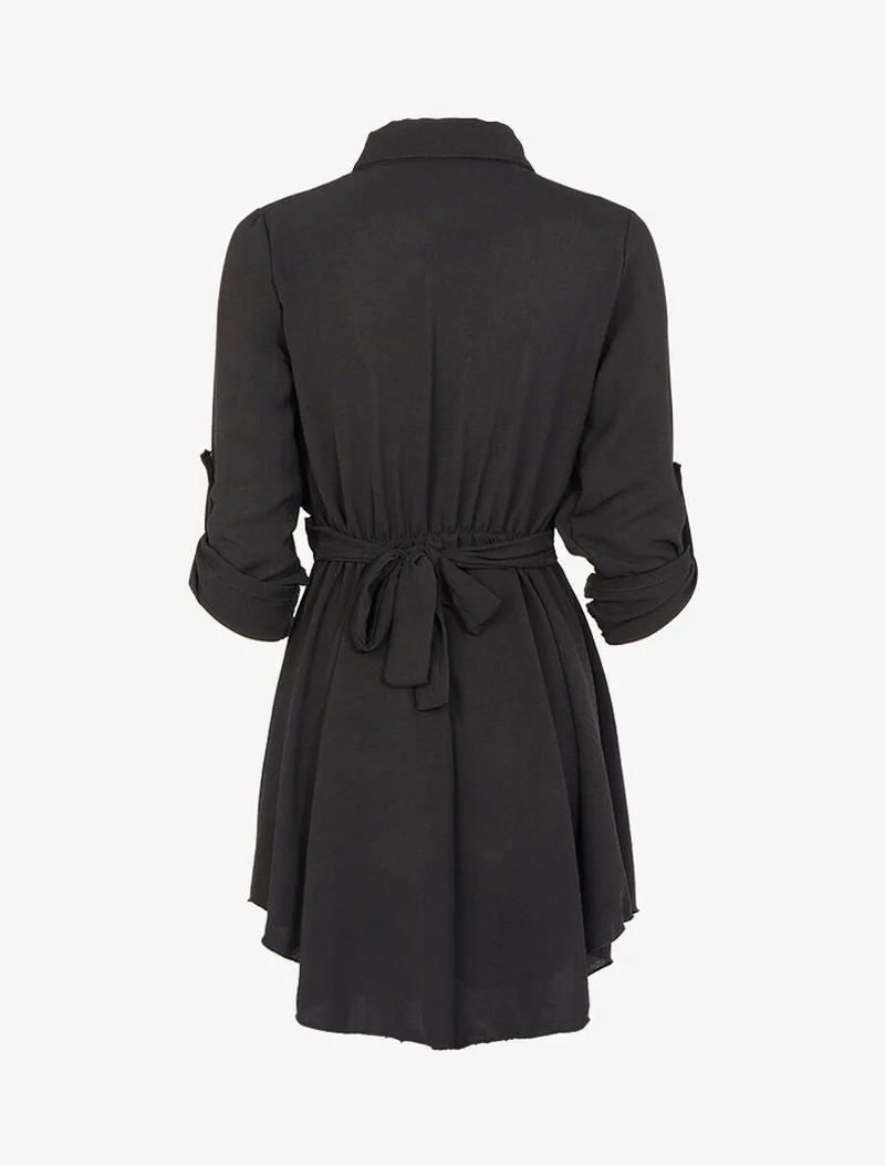 Robe patineuse ceinturée - Noir