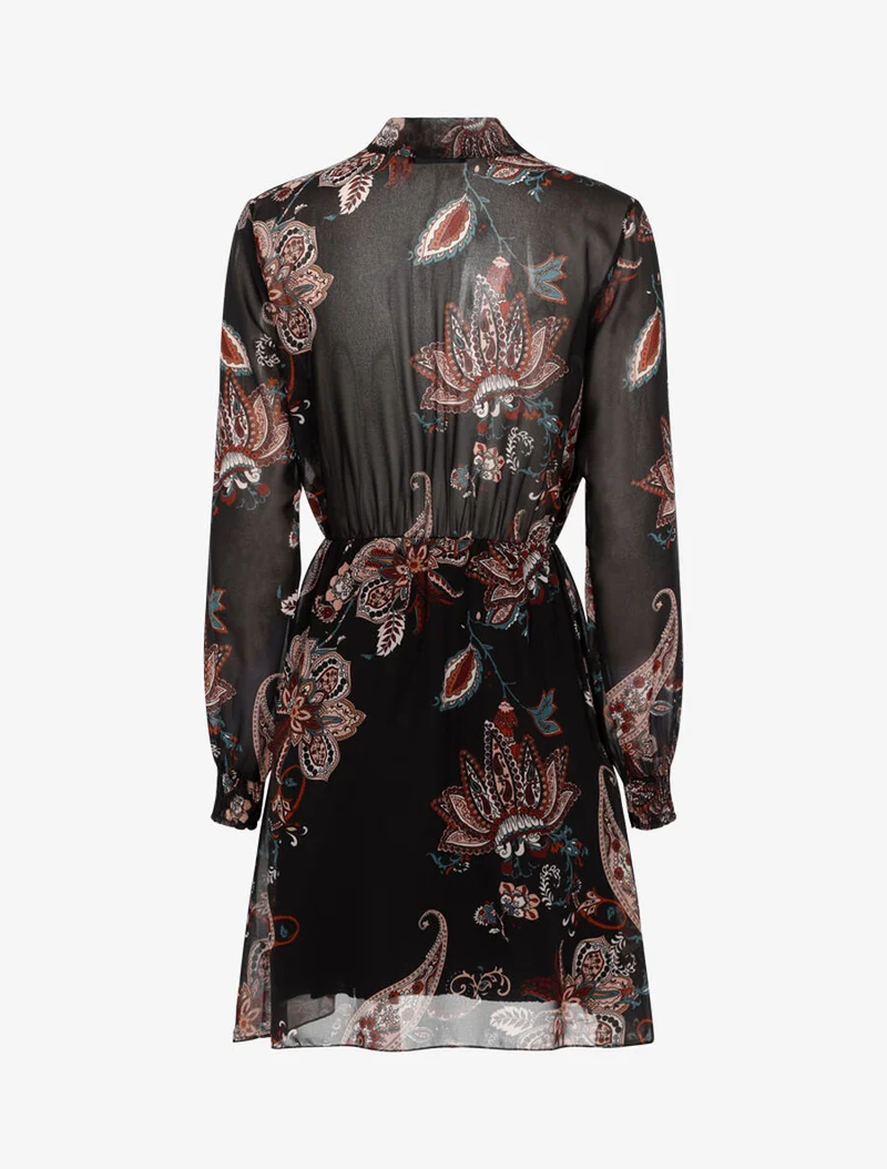 Robe à imprimé cachemire floral - Noir