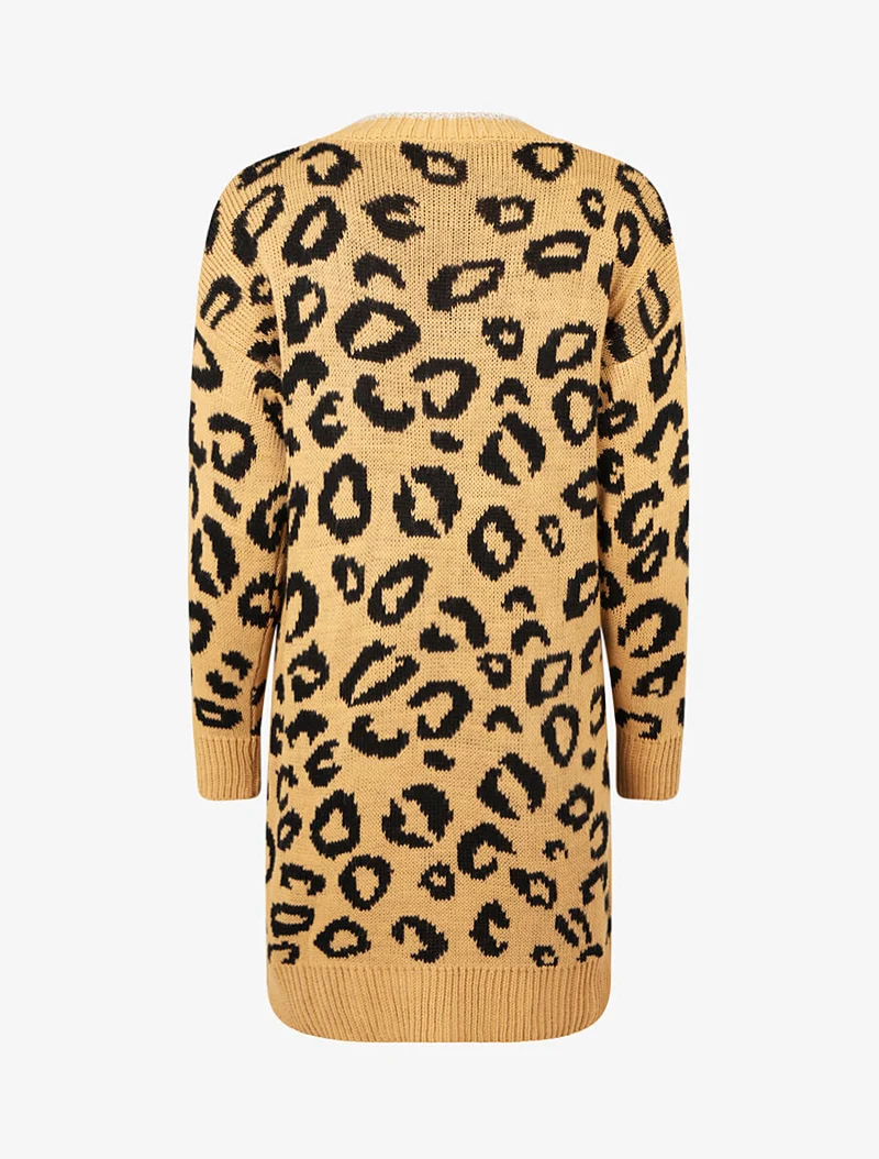Robe pull imprimé léopard abstrait - Camel clair