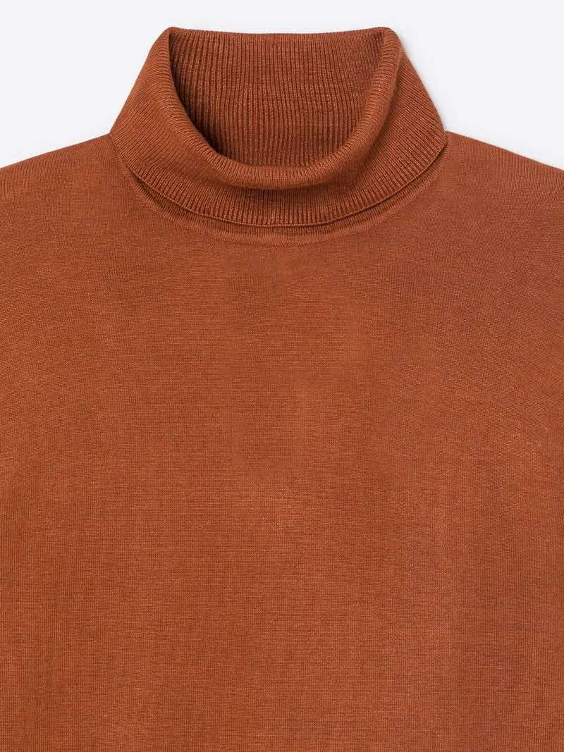 Pull col roulé en viscose certifiée