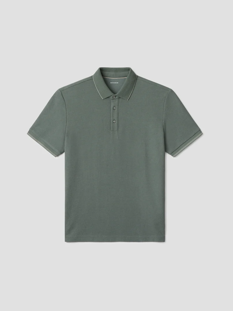 Polo col boutonné gauffré