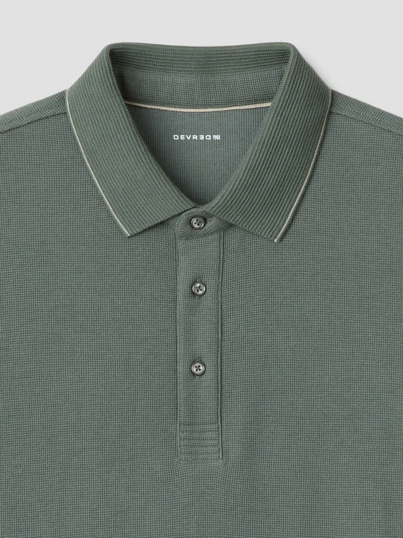 Polo col boutonné gauffré