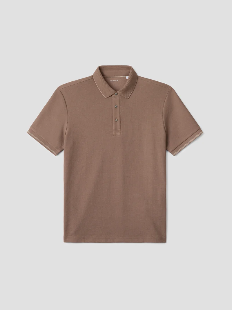 Polo col boutonné gauffré