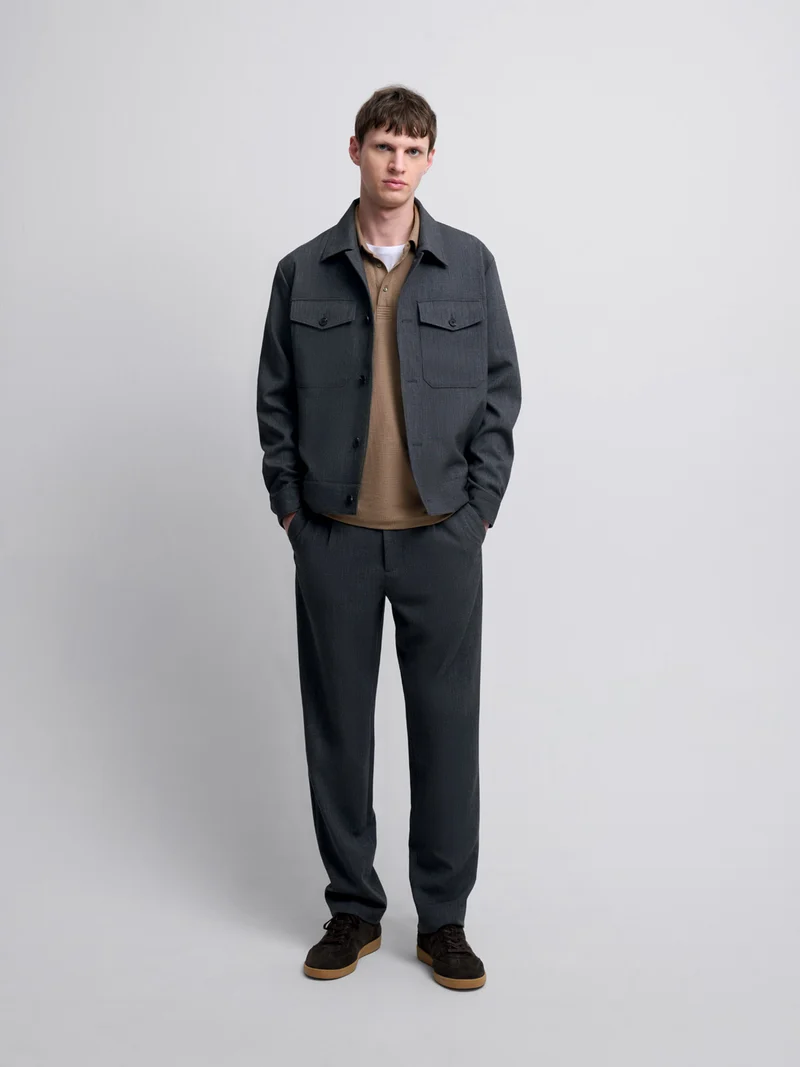 Polo col boutonné gauffré