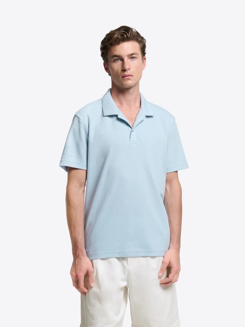 Polo col requin en coton