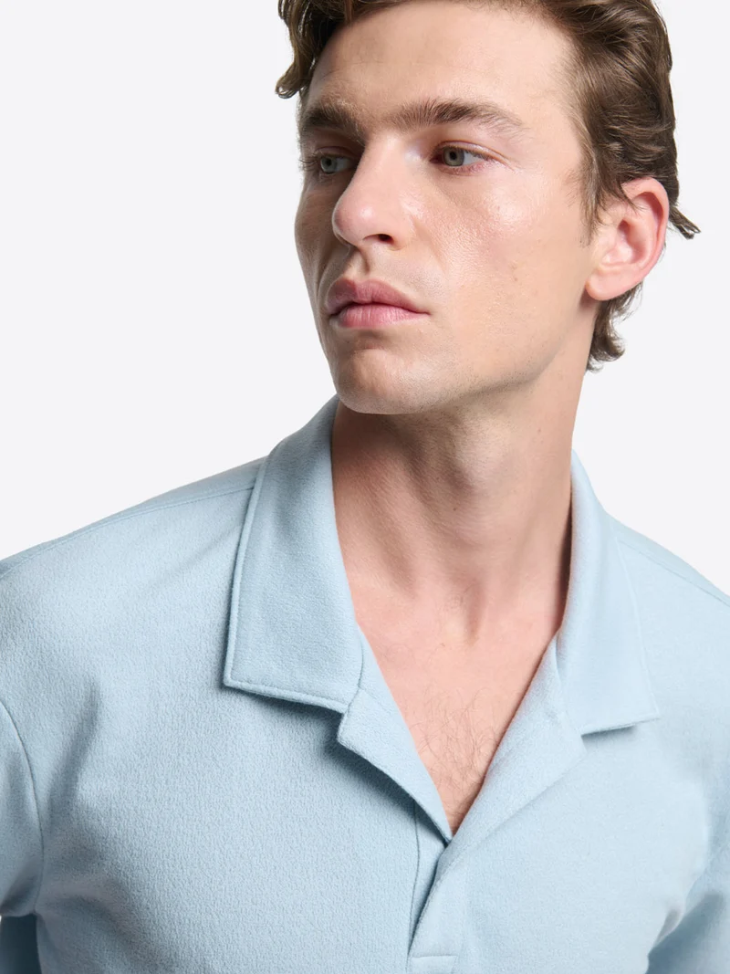 Polo col requin en coton