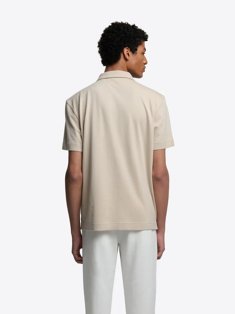 Polo col ouvert en coton