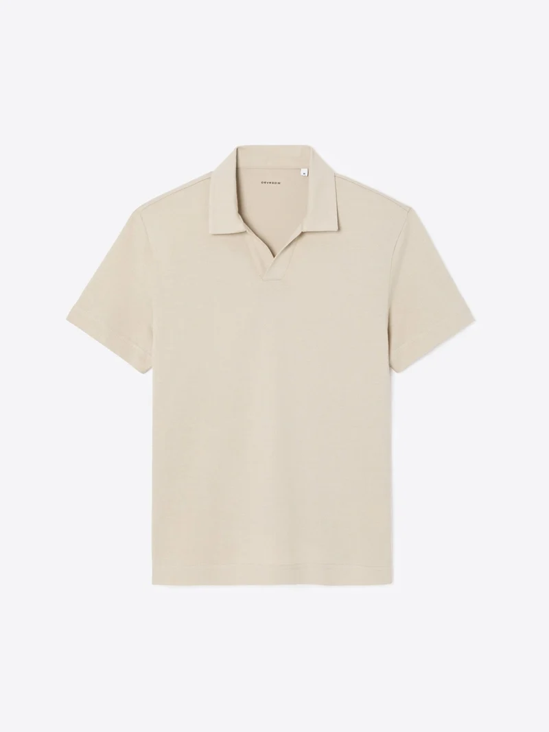Polo col ouvert en coton