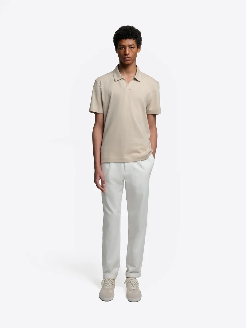 Polo col ouvert en coton