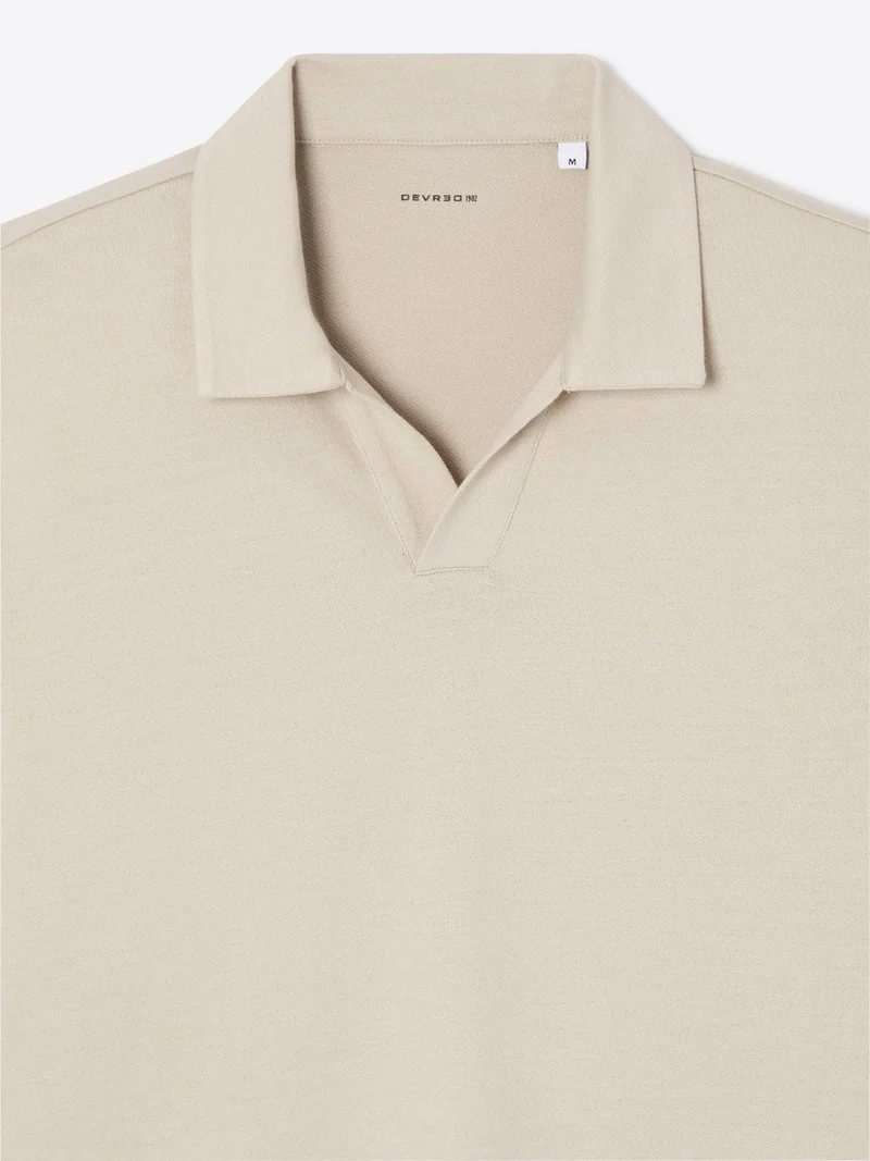 Polo col ouvert en coton