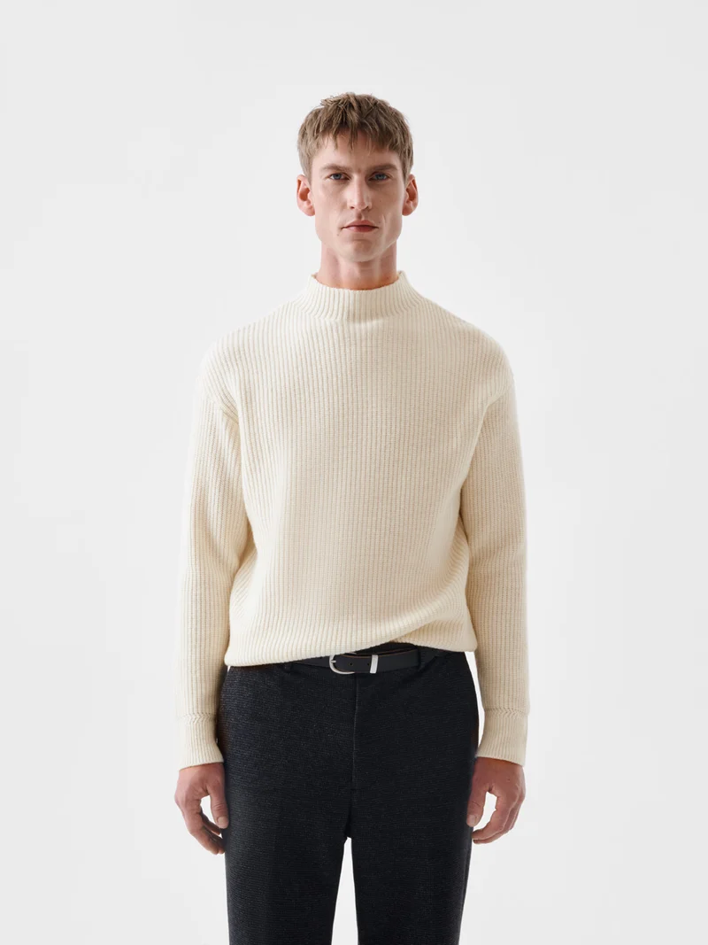 Pull côtelé col cheminée - L'atelier