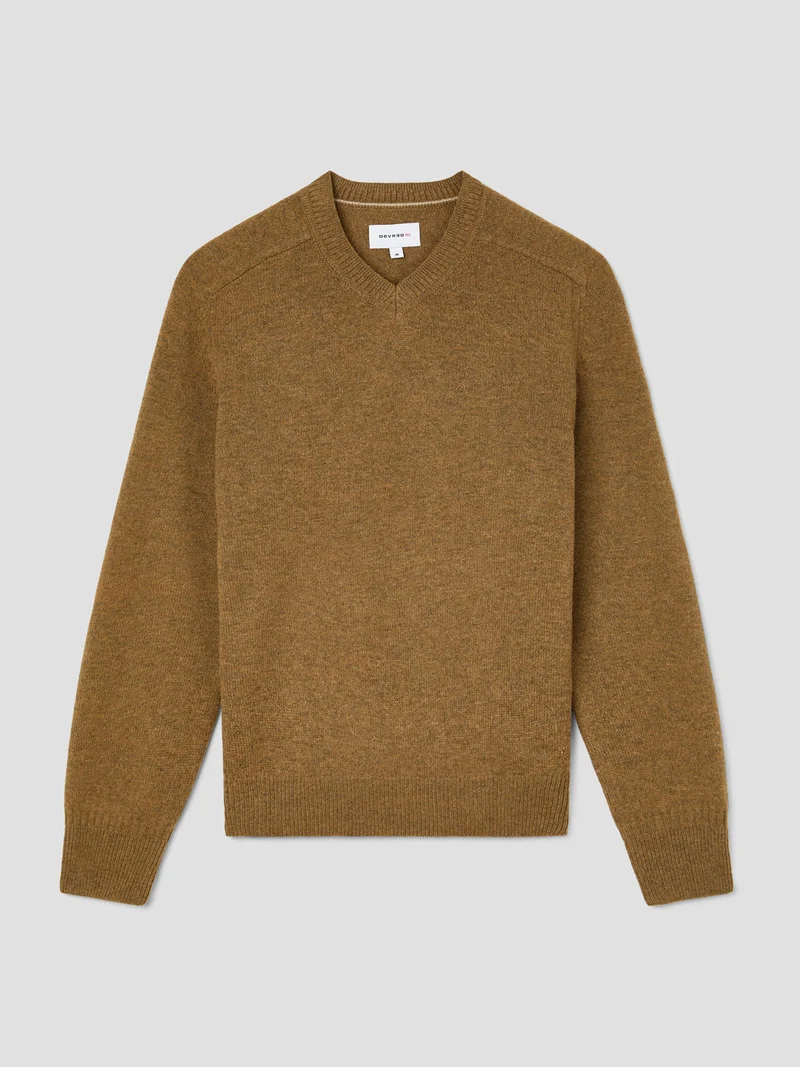 Pull col V en laine mélangée