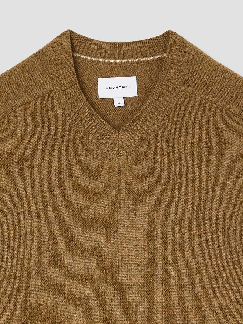 Pull col V en laine mélangée