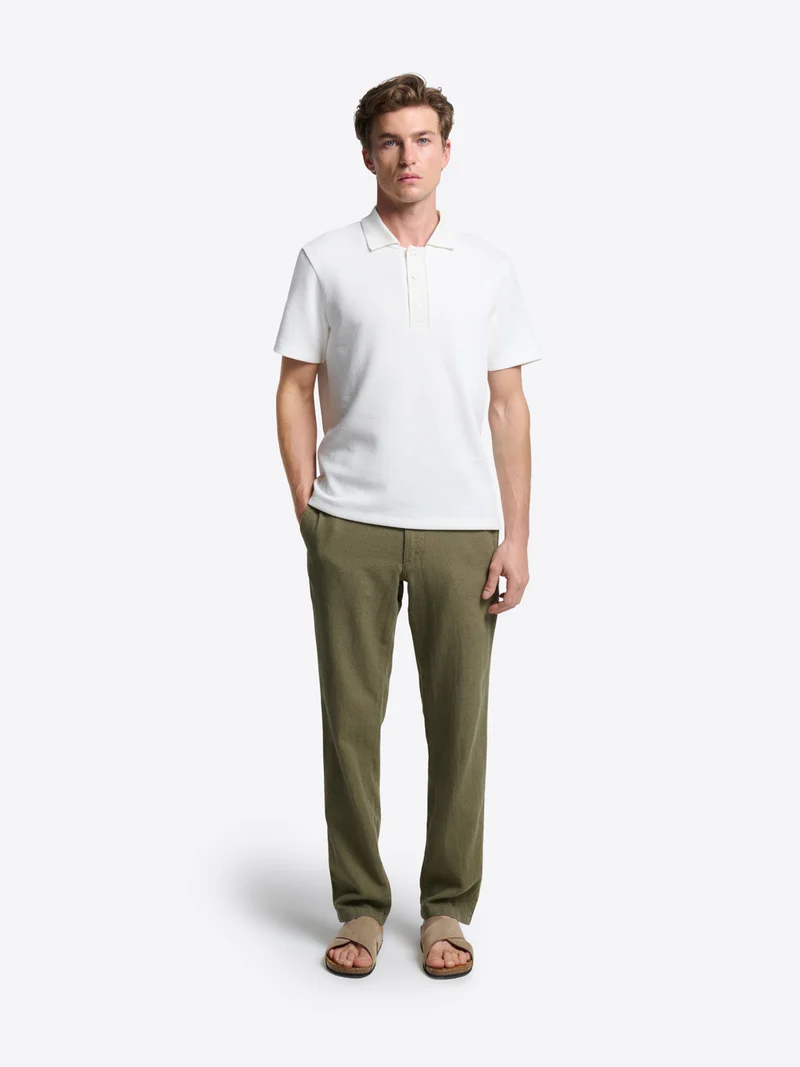Polo regular col boutonné en coton