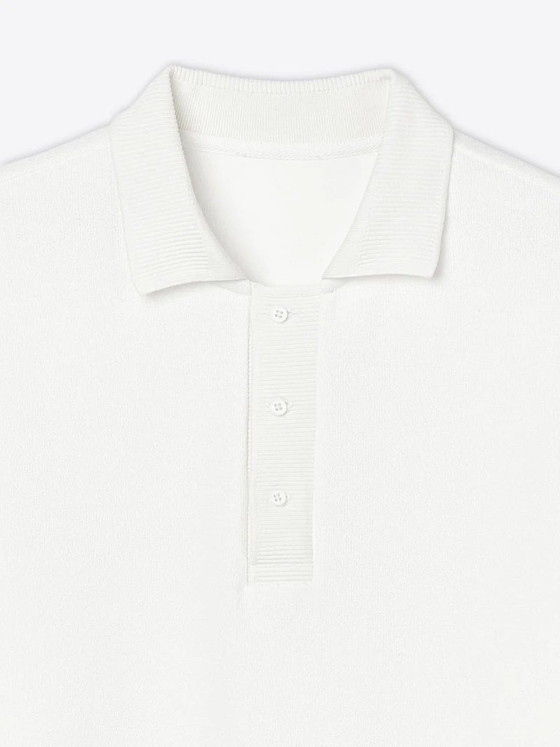 Polo regular col boutonné en coton