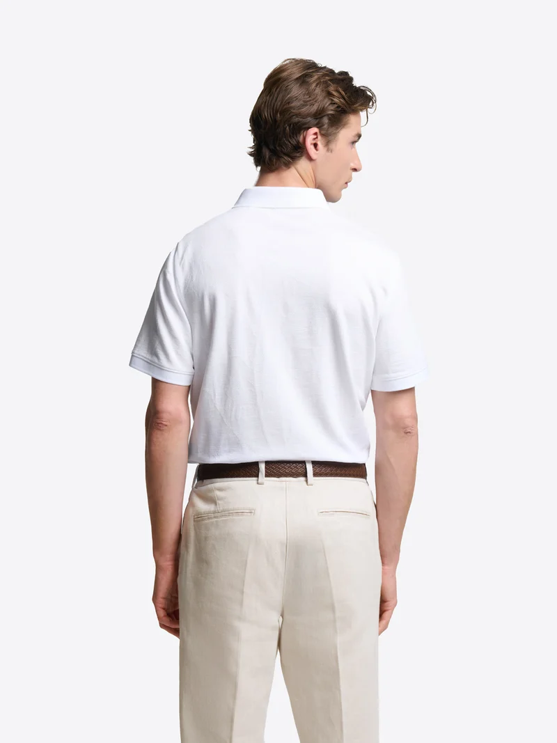 Polo col boutonné en coton