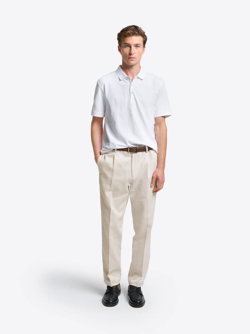 Polo col boutonné en coton