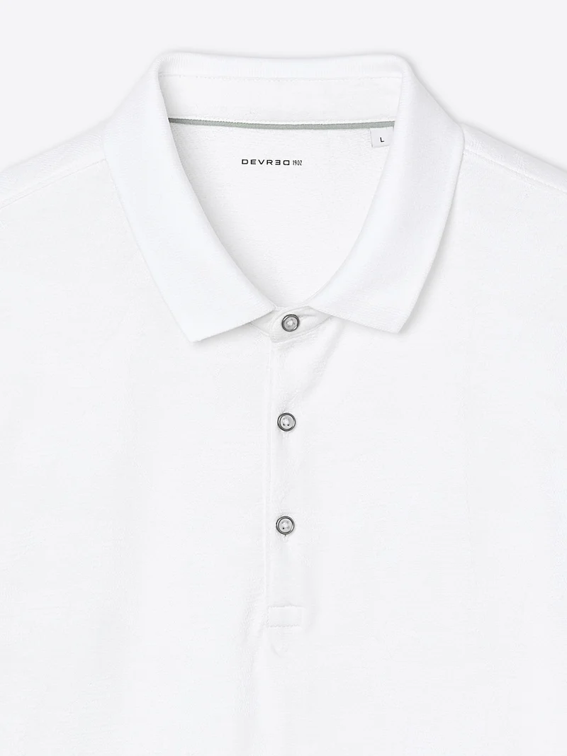 Polo col boutonné en coton