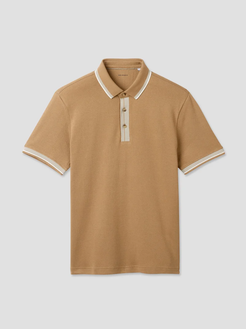 Polo boutonné en coton