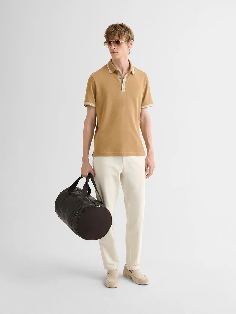 Polo boutonné en coton