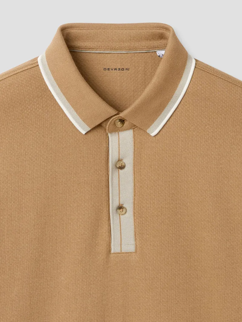 Polo boutonné en coton