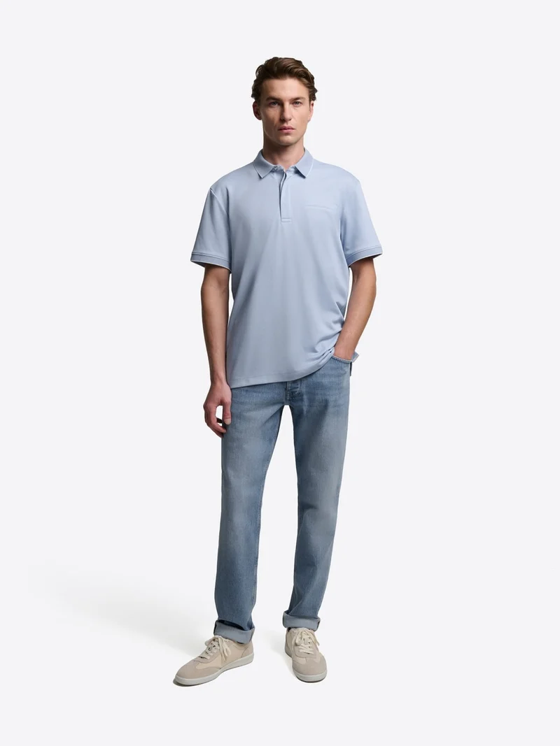 Polo col boutonné maille chinée