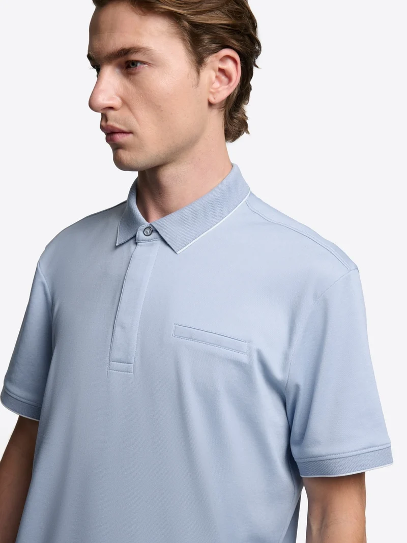 Polo col boutonné maille chinée