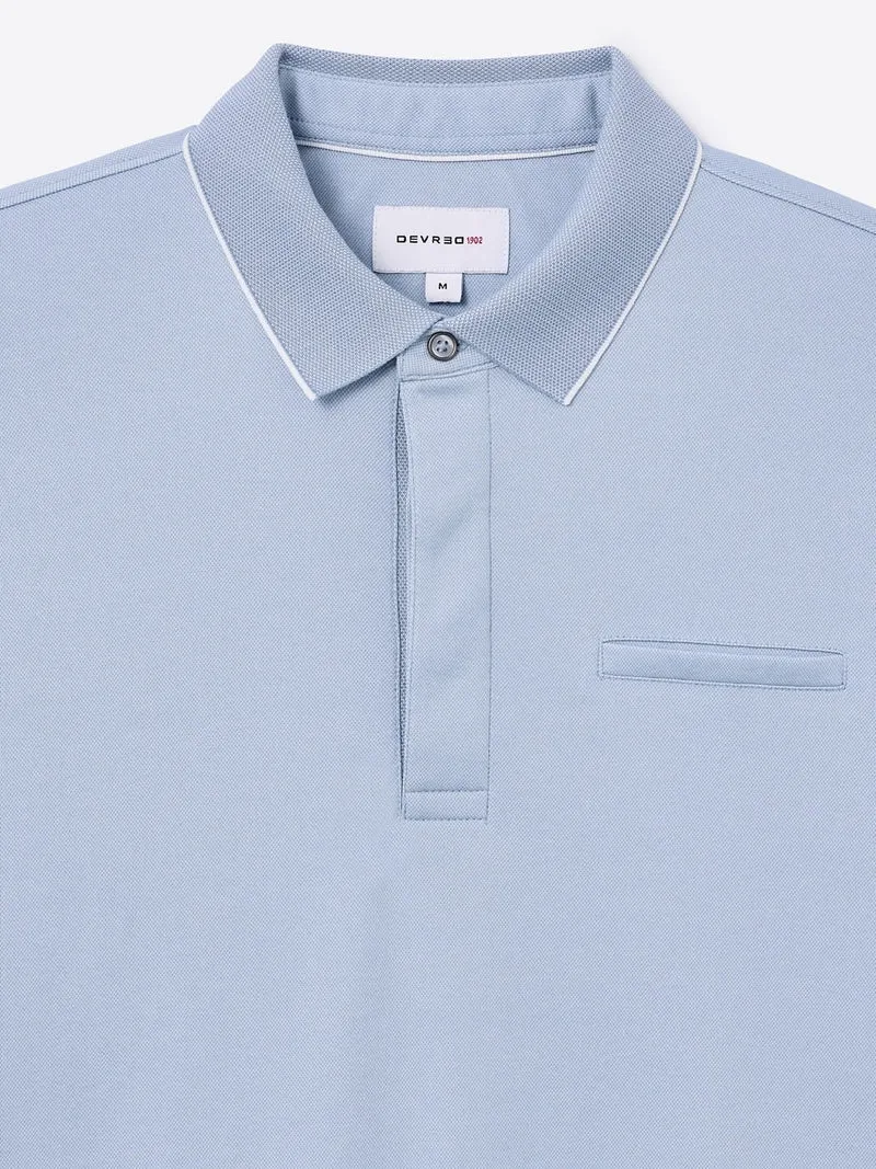 Polo col boutonné maille chinée