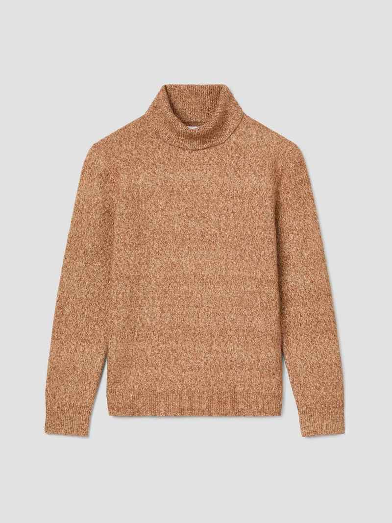 Pull col roulé jersey chiné