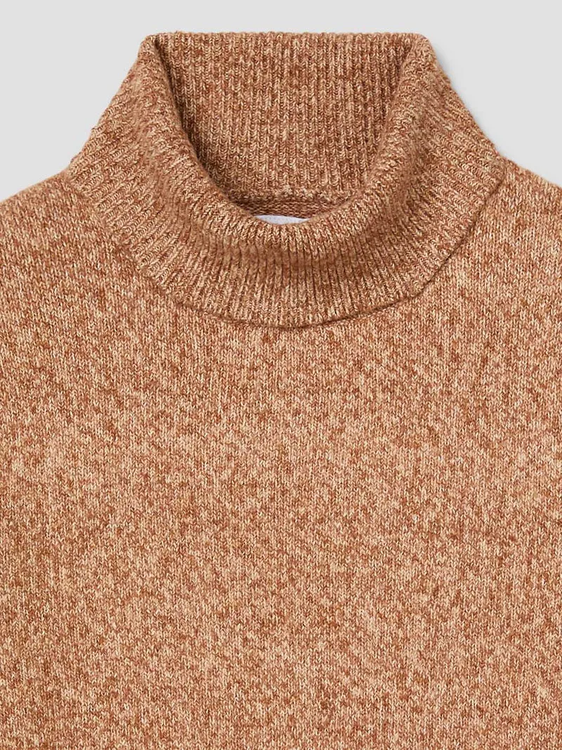 Pull col roulé jersey chiné
