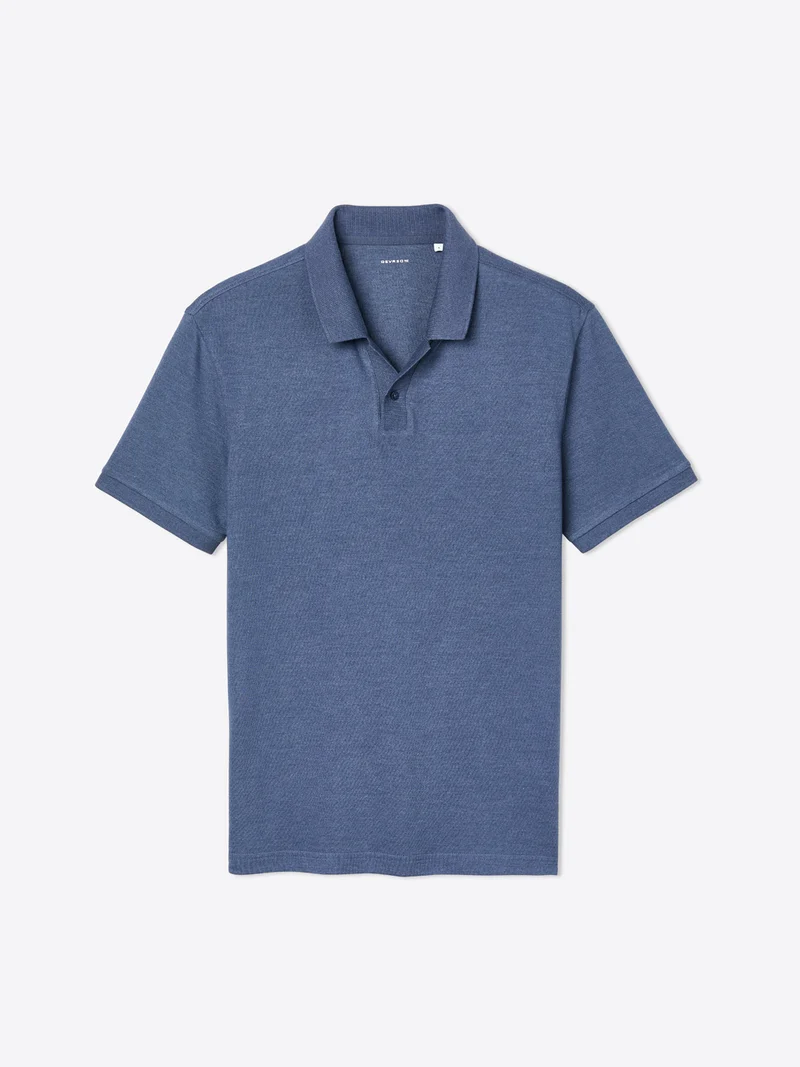 Polo col boutonné en coton chiné