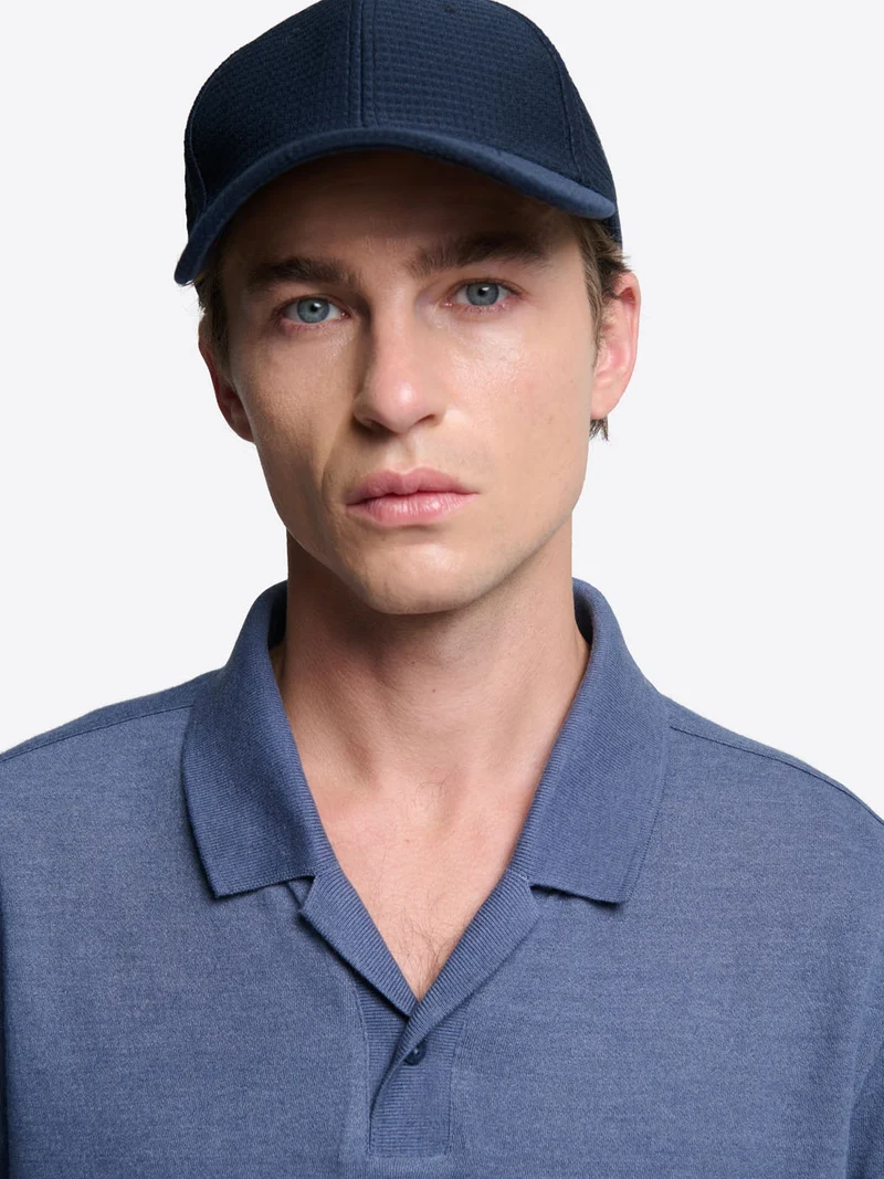 Polo col boutonné en coton chiné