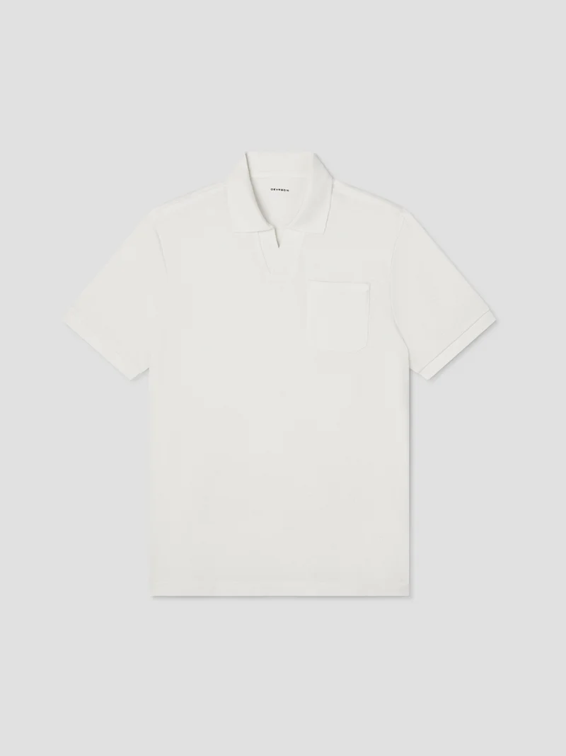 Polo col ouvert touché crêpe