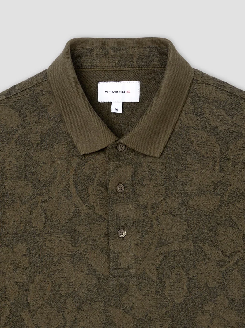 Polo boutonné fleuri