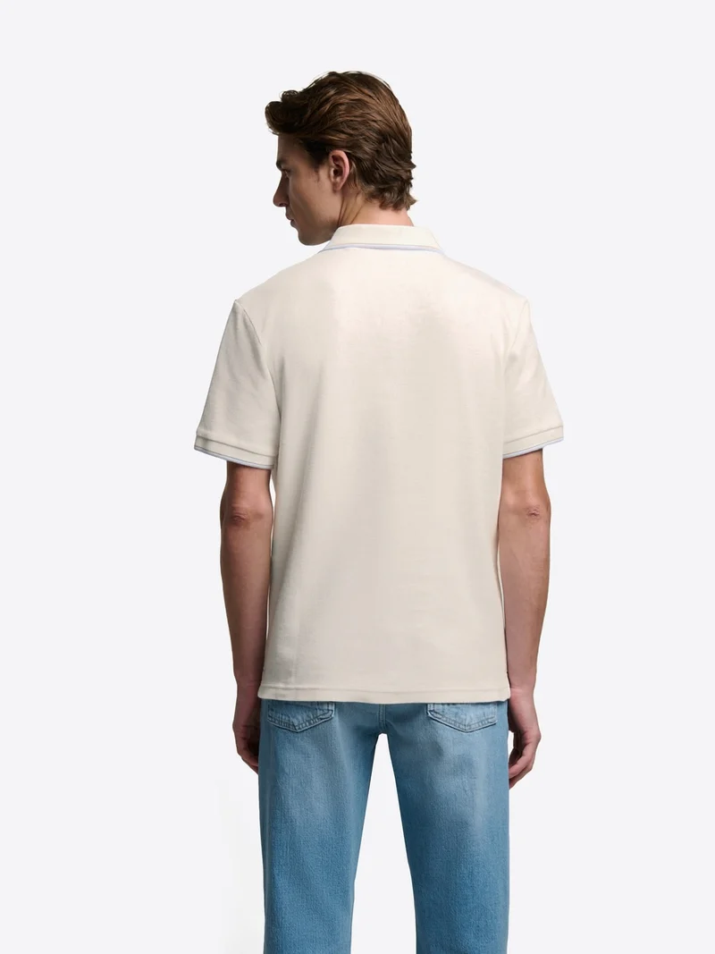 Polo col ouvert en coton