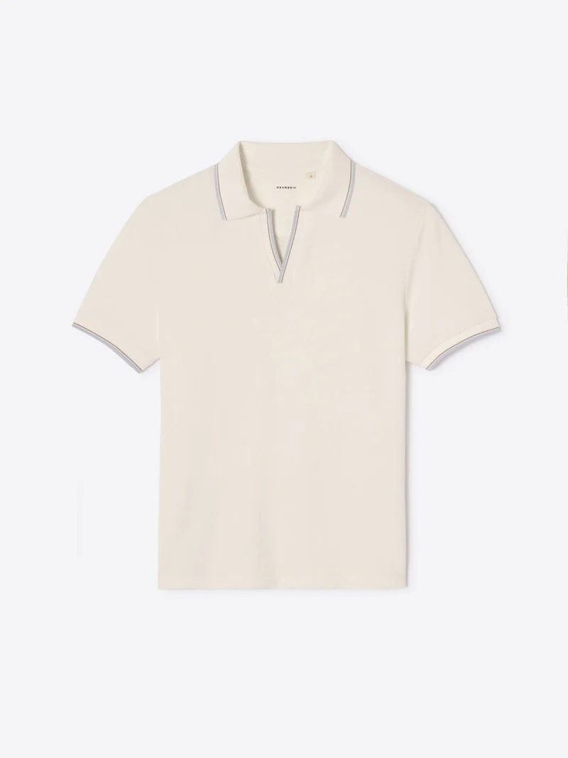 Polo col ouvert en coton