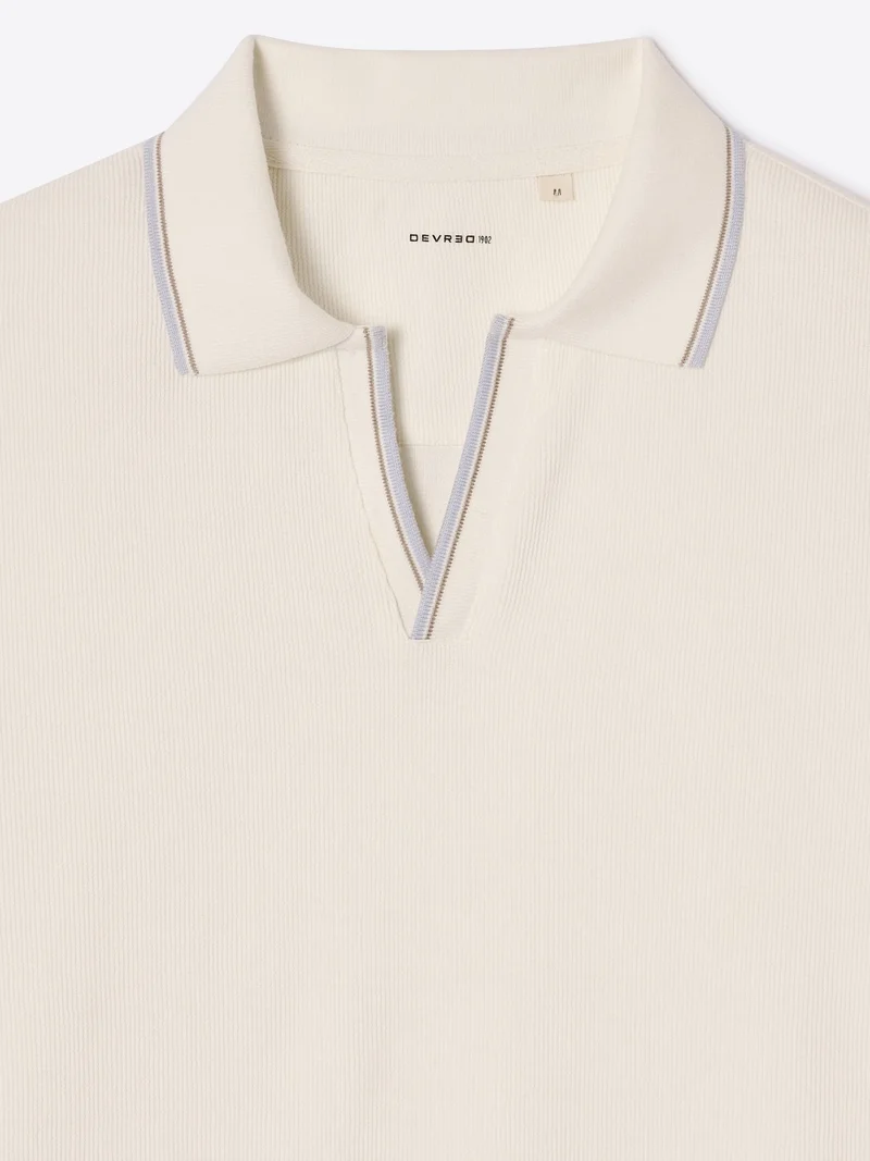 Polo col ouvert en coton